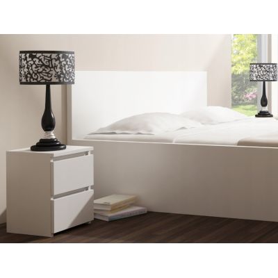 7. M2 MALWA BEDSIDE TABLE 2 DRAWERS WHITE 2 PIECES