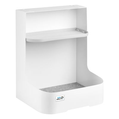 Ergo Office Under-Desk Container/Organizer with Accessory Shelf, White, Max. 5kg, ER-442