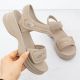 2. Women's sandals with thick soles and Velcro, beige Potocki 105300