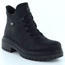 Women’s Black Leather Ankle Boots with Elastic Gussets, Rieker Y3163-00