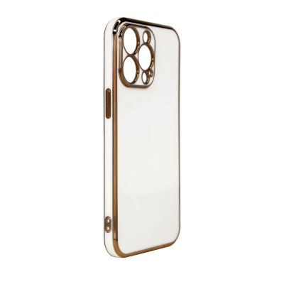 2. Lighting Color Case for Xiaomi Redmi Note 11 gel cover with gold frame white