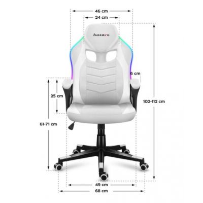9. Huzaro Force 2.5 RGB WHITE MESH Gaming Chair