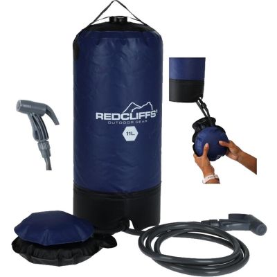 23. 11 L SOLAR CAMPING TRAVEL SHOWER WITH PUMP REDCLIFFS