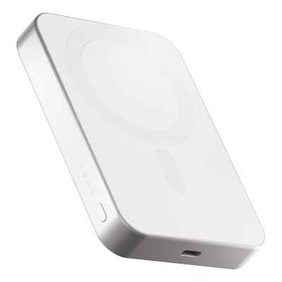 ZENS Slim Qi2 Aluminum Powerbank - 10000 mAh magnetic powerbank compatible with MagSafe and Qi2 (white)