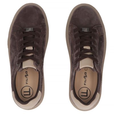 6. Women's leather platform sneakers, brown, Filippo DP6119