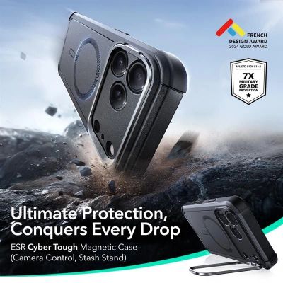 6. ESR Cyber ​​Kickstand MagSafe Case for iPhone 17 Pro Max - Black