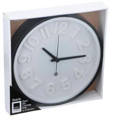 2. WALL CLOCK 29.5X4.6CM ARTICASA BLACK