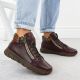 6. Women's leather ankle boots, burgundy, Rieker N1305-35