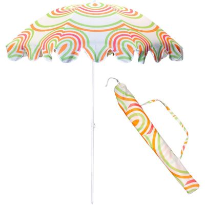 6. BEACH AND GARDEN UMBRELLA 160 CM ORANGE GREEN
