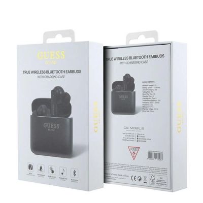 5. Guess Bluetooth headphones GUTWSSU20ALEGK TWS + docking station black/black Printed Logo
