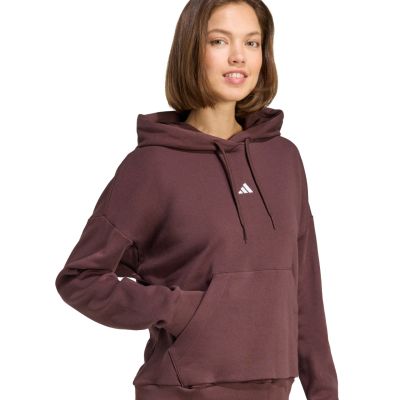 5. adidas Essentials Small Logo Feel Cozy Women's Sweatshirt Brown JV7314