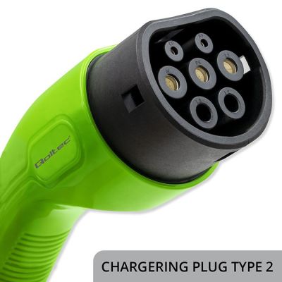 9. Qoltec Mobile charger for electric car EV with regulation 2 in 1 Type2 SCHUKO 3.5kW 230V LCD Portable Wallbox 5m