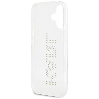 7. Karl Lagerfeld IML Rhinestones Logo iPhone 16 Case - Transparent