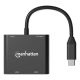 10. Manhattan 154321 Cable Adapter 0.15m USB Type-C 2 x HDMI Black