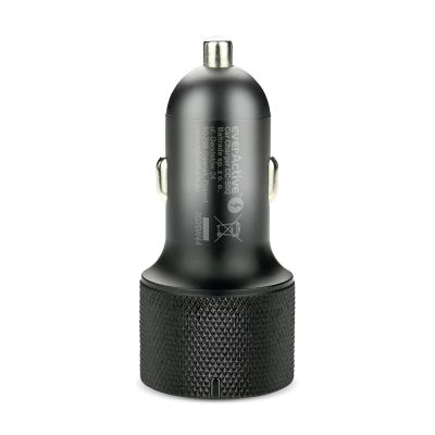 5. EVERACTIVE CAR CHARGER 1X USB QC3.0, 1X USB-C PD 75W BLACK CC-50Q