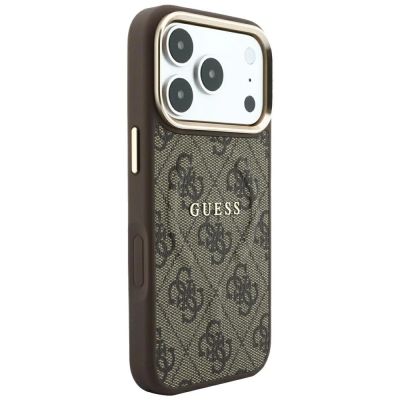 4. Guess Embossed 4G Classic MagSafe Case for iPhone 17 Pro / 18 Pro - Brown