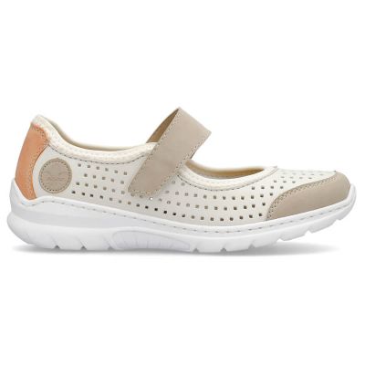 17. Comfortable Rieker W RKR575A openwork shoes, beige