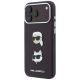 2. Karl Lagerfeld Saffiano with Karl & Choupette Heads Pins & Logo case for iPhone 18 Pro / 17 Pro - burgundy