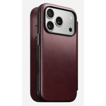 NOMAD Modern Leather Folio - MagSafe-compatible leather case for iPhone 17 Pro, Horween leather (burgundy)