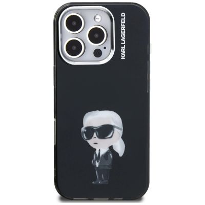 3. Karl Lagerfeld IML Aquarelle Karl & Logo MagSafe Case for iPhone 16 Pro - Black