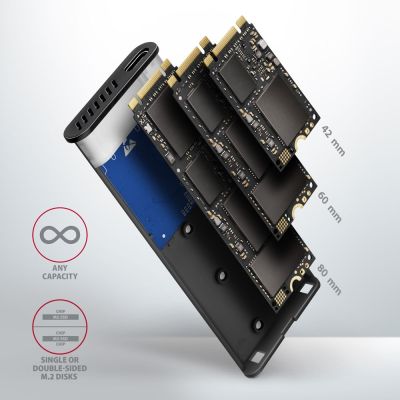 10. Axagon EEM2-SB2 Hard Drive Enclosure SSD Case Black M.2