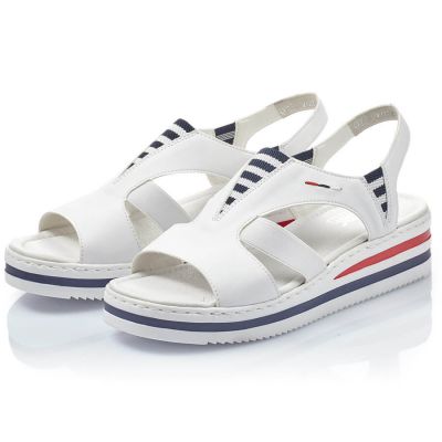 12. Rieker W V02Y5 wedge sandals white 