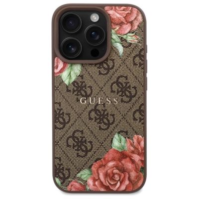 3. Guess GUHMP16LP4ROPEMCW iPhone 16 Pro 6.3" brown/brown hardcase 4G Flowers Print MagSafe