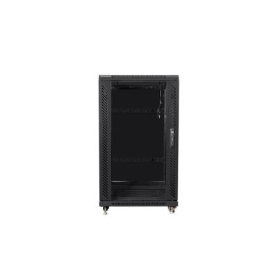 5. Lanberg FF01-6622-12B Rack Cabinet (22U; 19''; 1160 mm / 600 mm / 600 mm; floor-standing; Glass; 800 kg; black)