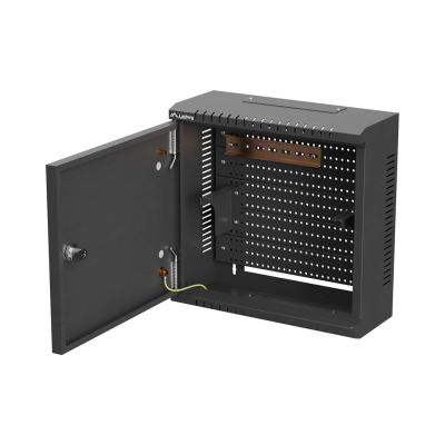 10. LANBERG TPR 10" Installation Cabinet with Mesh Panel 340×340×140, Black (Assembled)