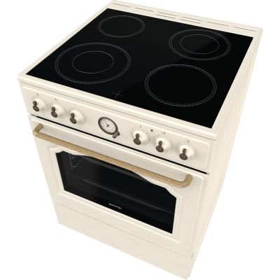 9. GORENJE GECS6B70CLI Retro electric cooker 60 cm | ExtraSteam | AirFry | FrozenBake | cream