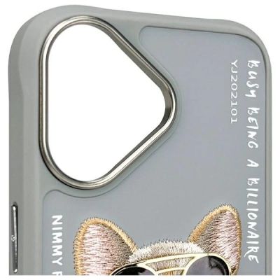 5. Nimmy Glasses Cool Dog iPhone 16 Case - Gray