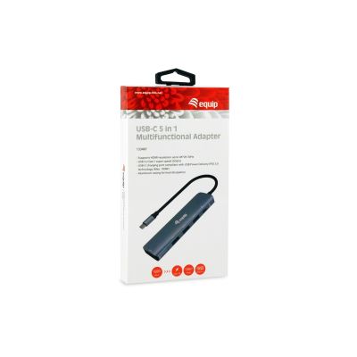 2. Equip 133487 USB 3.2 Gen 1 (3.1 Gen 1) Type-C Hubs and Concentrators 5000 Mbit/s Black, Gray