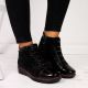 3. Women’s black insulated leather ankle boots with print, Filippo