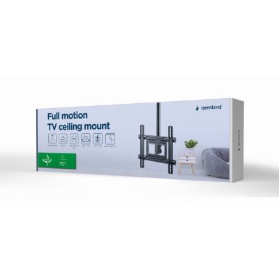 24. GEMBIRD FULL SWIVEL CEILING MOUNT FOR 32" - 70" TV, VESA MAX 400 X 400MM, UP TO 50KG