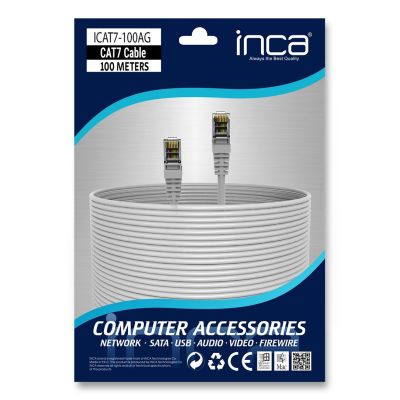 3. INCA ICAT7-100AG S/FTP1 Ethernet Cable 23 AWG CAT7 100M