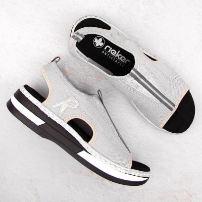 8. Rieker W RKR686 metallic comfortable slip-on sandals 