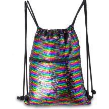 PREMIUM DRAWSTRING BAG/BACKPACK WITH PRINT + SEQUINS SEMI LINE