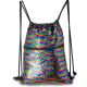 PREMIUM DRAWSTRING BAG/BACKPACK WITH PRINT + SEQUINS SEMI LINE