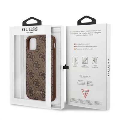 8. Guess 4G Metal Gold Logo Case for iPhone 11 / Xr 6.1" - Brown