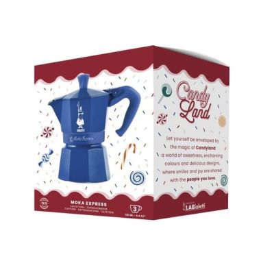 2. BIALETTI 3-cup coffee maker Moka Express 5464 blue