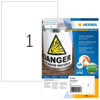 HERMA 9501 Self-Adhesive Labels Rectangle Permanent White 50 pcs.