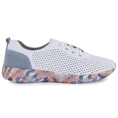 2. Women's leather openwork shoes white Artiker 58C0586