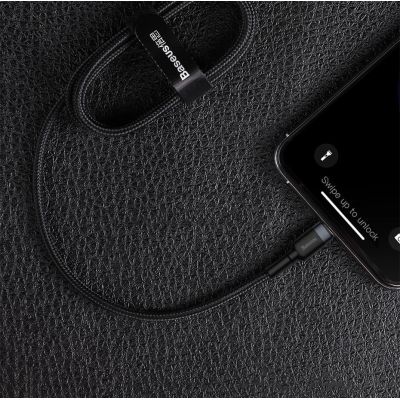 15. Baseus CATLKLF-G1 Lightning - USB-C PD QC cable 18W 480Mb/s 1m - black and gray