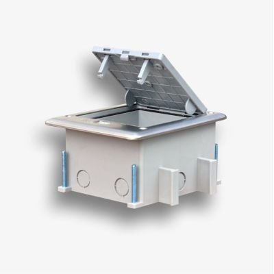 Floor box 6M IP66 - floor box for mounting sockets of the standard 22.5x45 mm (45x45 mm), hinged
