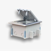 Floor box 6M IP66 - floor box for mounting sockets of the standard 22.5x45 mm (45x45 mm), hinged