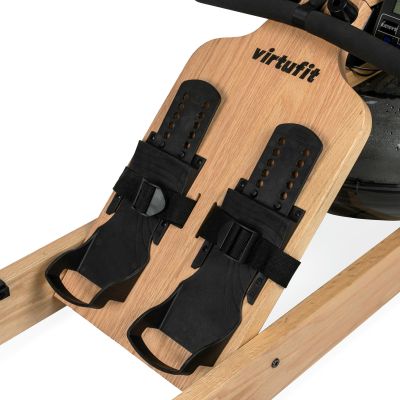 21. VIRTUFIT ELITE WOODEN ROWING MACHINE WITH WATER RESISTANCE - WOOD/OAK