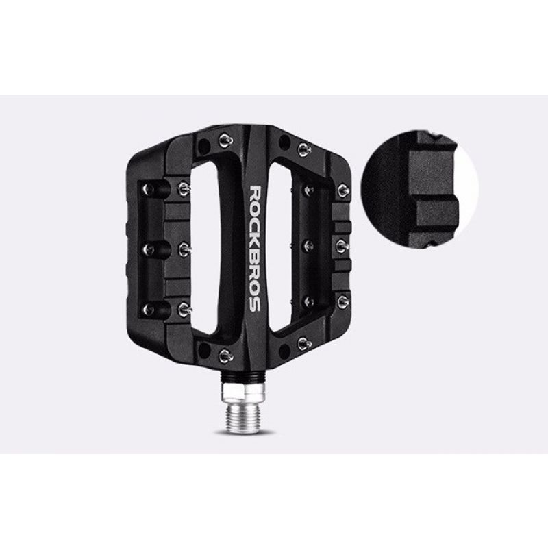 3. Rockbros 2017-12CBK Nylon Bicycle Pedal Set - Black