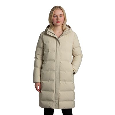 11. CMP women's long winter jacket, insulated waterproof coat, beige (34K0096/A238)