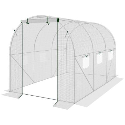 2. GREENHOUSE GARDEN TUNNEL 200X300X200CM PE STRUCTURE WHITE STEEL