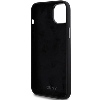 7. DKNY Liquid Silicone Metal Logo iPhone 15/14/13 Case - Black